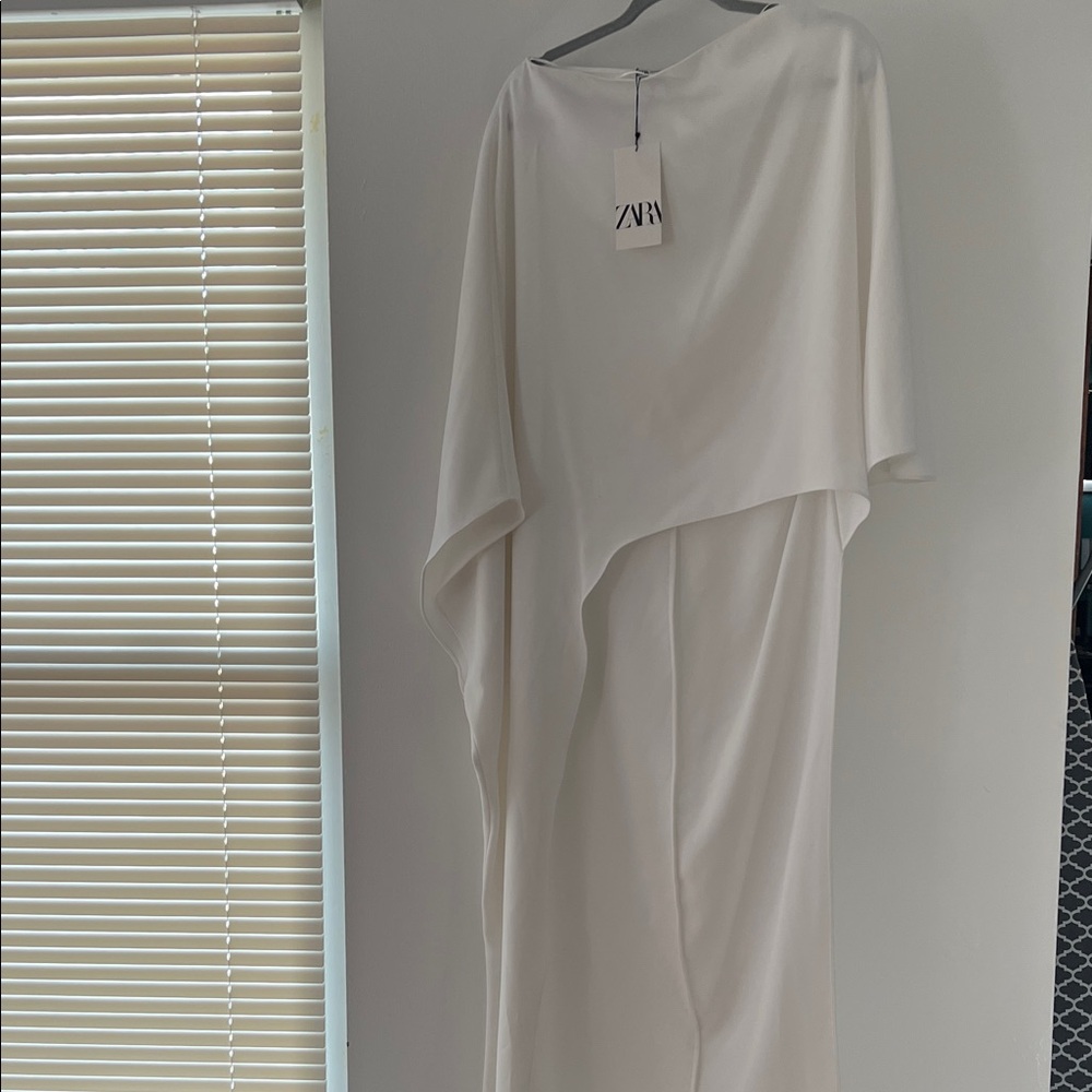 Zara Chic Cream Asymmetrical Top